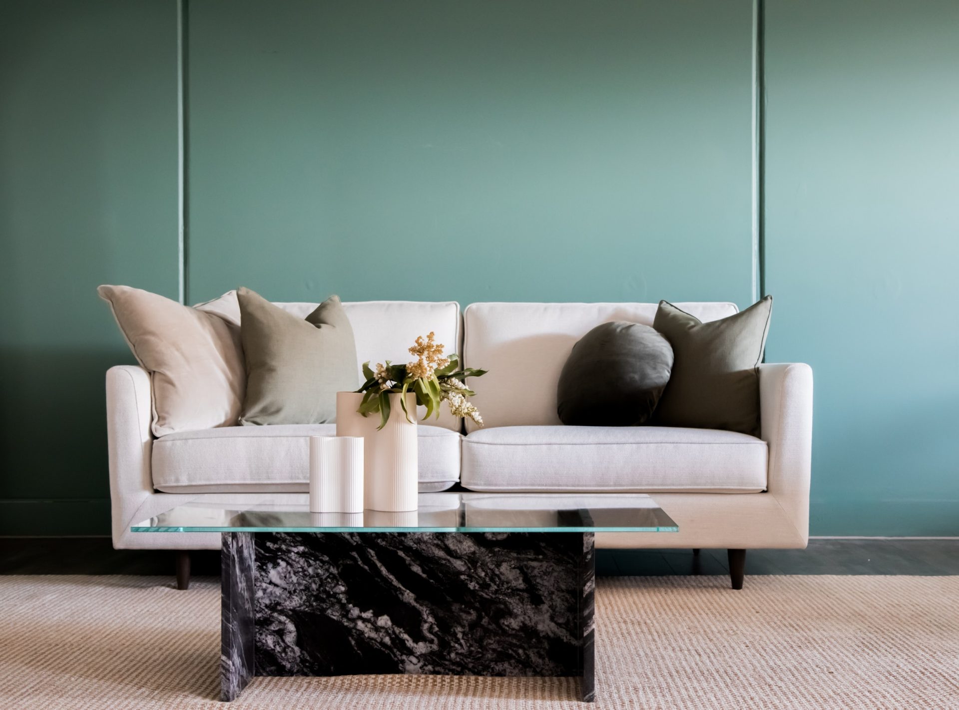 Shelf with decoration in a bright room