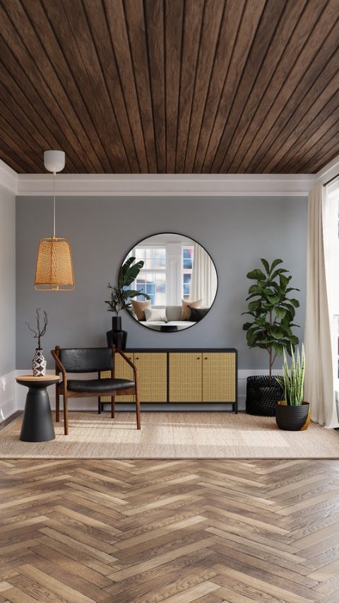 Dark room with warm light