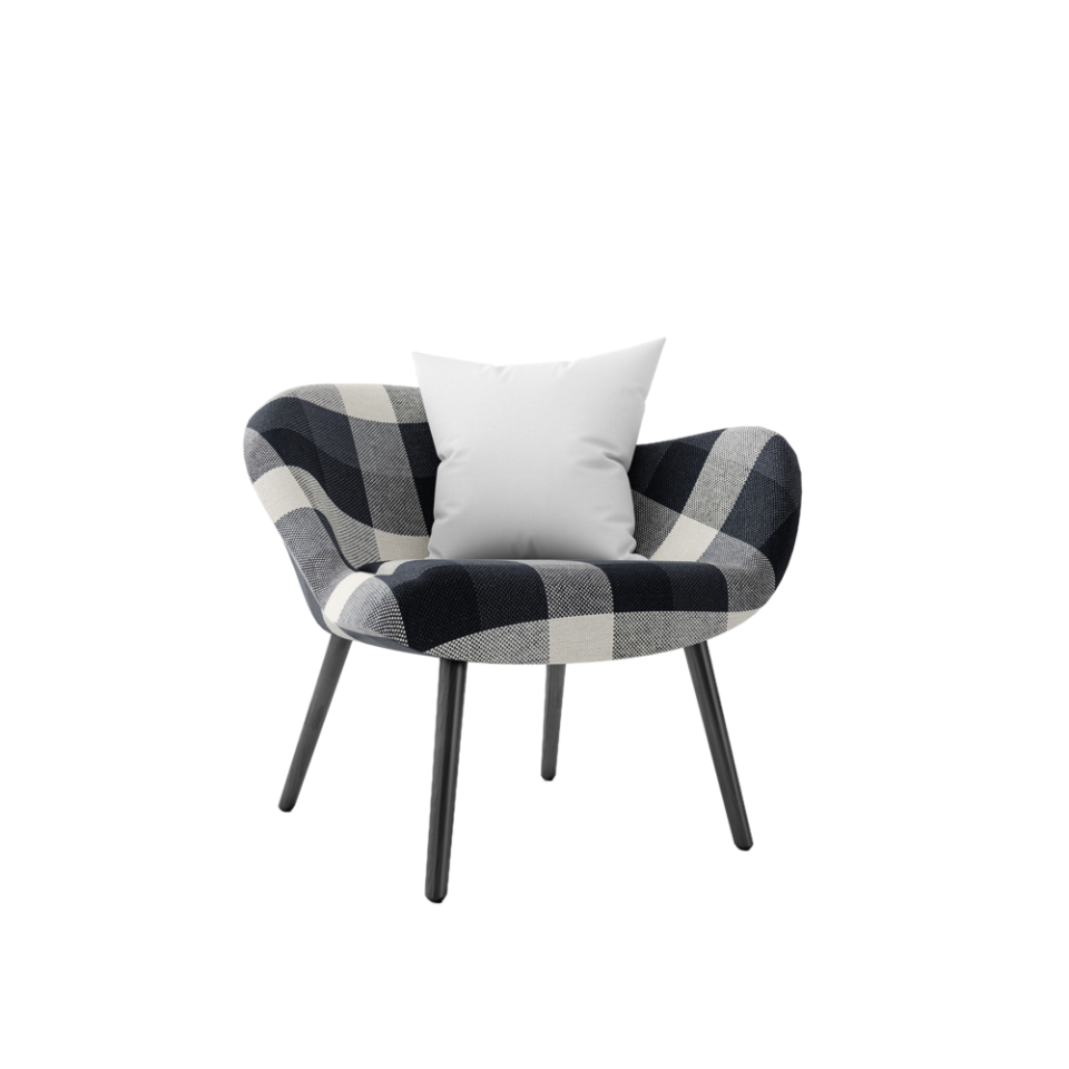 Nyantuy chair with wooden legs