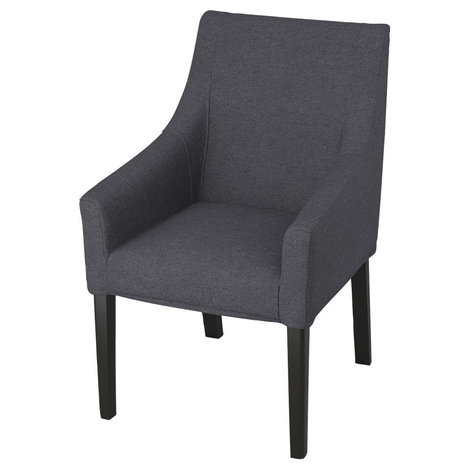 Sakarias armchair with black frame and grey cushion